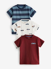 Rote/Blaue Autos - Kurzarm-T-Shirts mit Figuren aus 100 % Baumwolle im 3er-Pack (3M.–7J.) - Bild 1 von 4