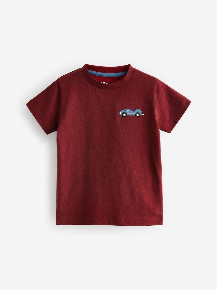 Red/Blue Cars 100% Cotton Short Sleeve Character T-Shirts 3 Pack (3mths-7yrs) - Image 2 of 4 Red/Blue Cars 100% Cotton Short Sleeve Character T-Shirts 3 Pack (3mths-7yrs) - Image 2 of 4