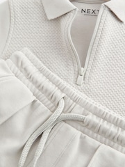Grey Quarter Zip Polo 100% Cotton Shirt and Shorts Set (3mths-7yrs) - Image 7 of 7