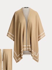 Lauren Ralph Lauren Natural Jet Set Stripe Trim Poncho - Image 6 of 6