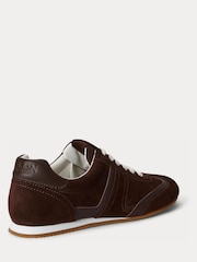 Lauren Ralph Lauren Brown Dani Low Profile Suede and Leather Trainers - Image 3 of 5