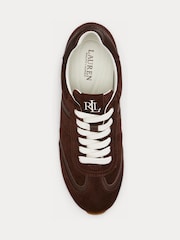 Lauren Ralph Lauren Brown Dani Low Profile Suede and Leather Trainers - Image 5 of 5