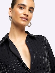 River Island Black Beaded Shirt - Image 3 of 4