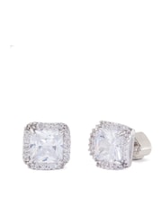 Kate Spade New York Silver Sparkle Princess Cut Large Studs - Image 2 of 2