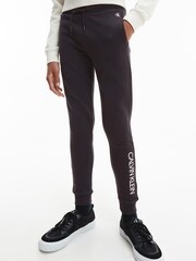 Calvin Klein Black Boys 100% Cotton Institutional Logo Sweatpants - Image 1 of 5