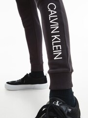 Calvin Klein Black Boys 100% Cotton Institutional Logo Sweatpants - Image 4 of 5