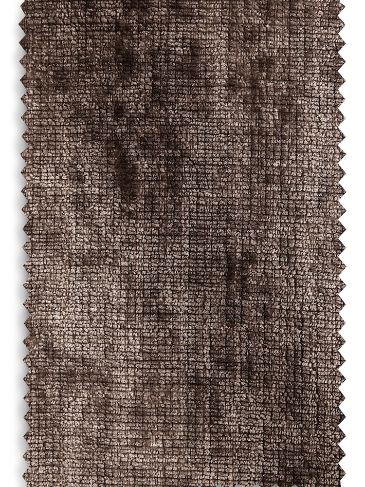 Mink Brown Next Collection Luxe Plush Chenille Pencil Pleat Lined Curtains - Image 5 of 5