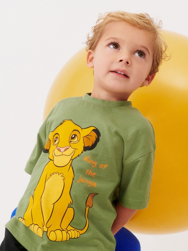 Green Simba Lion King Short Sleeve T-Shirt (6mths-8yrs) - Image 1 of 6
