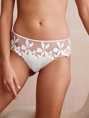 White Brazilian Floral Embroidered Knickers - Image 3 of 7