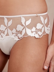 White Brazilian Floral Embroidered Knickers - Image 5 of 7
