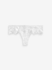 White Brazilian Floral Embroidered Knickers - Image 6 of 7