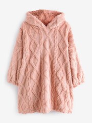 Pink Cable Hooded Blanket (3-16yrs) - Image 1 of 3