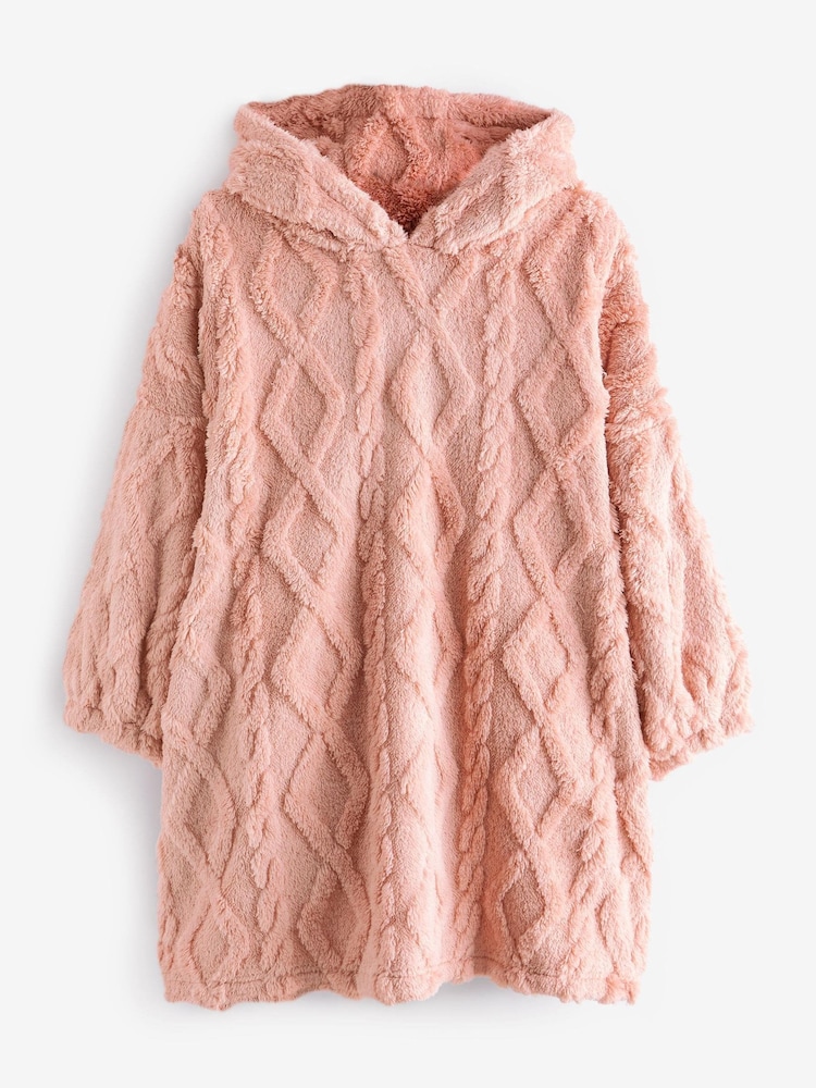 Pink Cable Hooded Blanket (3-16yrs) - Image 1 of 3