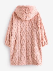 Pink Cable Hooded Blanket (3-16yrs) - Image 2 of 3