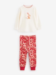 Red/Cream Bunny 3 Pack Long Sleeve Printed Pyjamas (9mths-12yrs) - Image 2 of 2