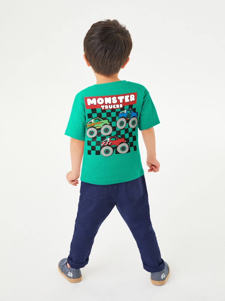 Green Back Print Short Sleeve T-Shirt (3mths-7yrs) - Image 1 of 5 Green Back Print Short Sleeve T-Shirt (3mths-7yrs) - Image 1 of 5
