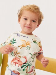 Neutral All-Over Print 100% Cotton Short Sleeve T-Shirt (3mths-7yrs) - Image 1 of 5
