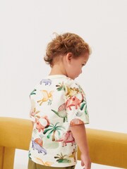 Neutral All-Over Print 100% Cotton Short Sleeve T-Shirt (3mths-7yrs) - Image 2 of 5