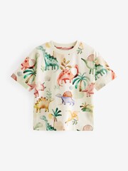 Neutral All-Over Print 100% Cotton Short Sleeve T-Shirt (3mths-7yrs) - Image 3 of 5
