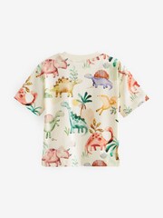 Neutral All-Over Print 100% Cotton Short Sleeve T-Shirt (3mths-7yrs) - Image 4 of 5