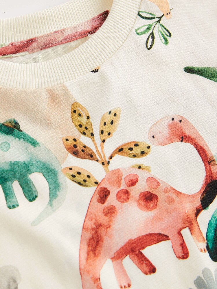 Neutral All-Over Print 100% Cotton Short Sleeve T-Shirt (3mths-7yrs) - Image 5 of 5