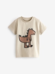 Neutral Dinosaur 100% Cotton Short Sleeve Character T-Shirt (3mths-7yrs) - Image 1 of 3