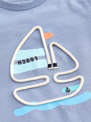 Blue Boat Appliqué Transport Short Sleeve T-Shirt (3mths-7yrs) - Image 6 of 6