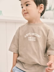 Neutral Simple 100% Cotton Short Sleeve T-Shirt (3mths-7yrs) - Image 1 of 6