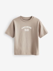 Neutral Simple 100% Cotton Short Sleeve T-Shirt (3mths-7yrs) - Image 4 of 6