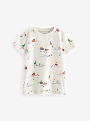 White/Blue All-Over Print Short Sleeve T-Shirt (3mths-7yrs) - Image 1 of 3