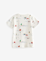 White/Blue All-Over Print Short Sleeve T-Shirt (3mths-7yrs) - Image 2 of 3