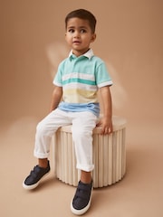 modra/rumena - kratek rokav; s kratkimi rokavi z izrazitim barvnim vzorcem polo majice (3mths-7yrs) - Slika 1 iz 6