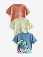 Multi 100% Cotton Short Sleeve Character T-Shirts 3 Pack (3mths-7yrs) - Image 1 of 6