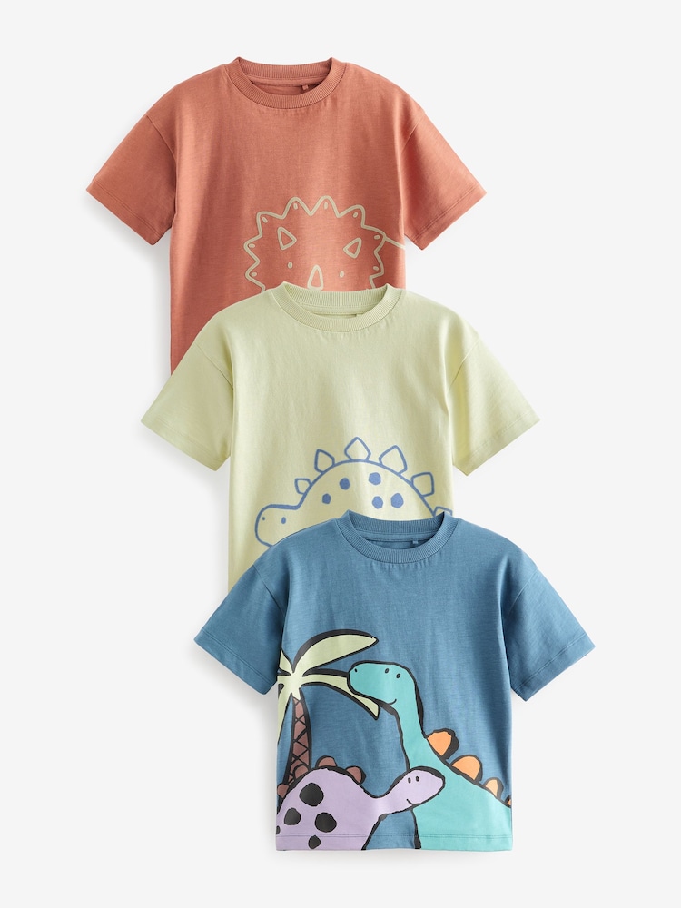 Multi 100% Cotton Short Sleeve Character T-Shirts 3 Pack (3mths-7yrs) - Image 1 of 6