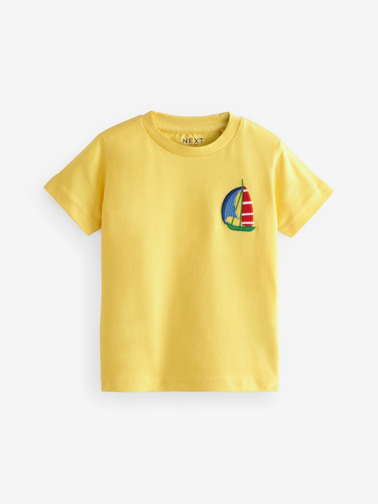 Yellow/Blue 100% Cotton Short Sleeve Character T-Shirts 3 Pack (3mths-7yrs) - Image 2 of 6