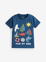 Yellow/Blue 100% Cotton Short Sleeve Character T-Shirts 3 Pack (3mths-7yrs) - Image 4 of 6