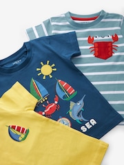 Yellow/Blue 100% Cotton Short Sleeve Character T-Shirts 3 Pack (3mths-7yrs) - Image 6 of 6