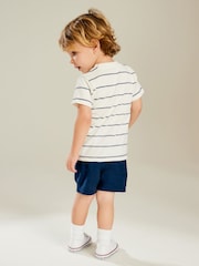 Blue/Tan Textured Short Sleeve T-Shirt 4 Pack (3mths-7yrs) - Image 5 of 10