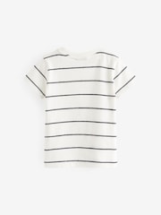 Blue/Tan Textured Short Sleeve T-Shirt 4 Pack (3mths-7yrs) - Image 9 of 10