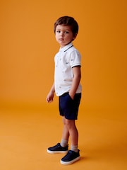 White 100% Cotton All Over Printed Polo Shirt And Shorts Set (3mths-7yrs) - Image 6 of 11