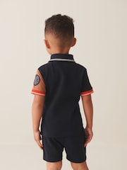 Rdeče-modra - 100% bombaž kratek rokav; Komplet s kratkimi rokavi in polo in kratkih hlač (3mesecev-7yrs) - Slika 3 iz 7