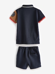 Rdeče-modra - 100% bombaž kratek rokav; Komplet s kratkimi rokavi in polo in kratkih hlač (3mesecev-7yrs) - Slika 5 iz 7