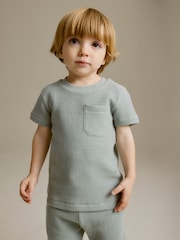 Minerals Textured Jersey Pocket T-Shirt and Shorts Set (3mths-7yrs) - Image 1 of 6