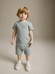 Minerals Textured Jersey Pocket T-Shirt and Shorts Set (3mths-7yrs) - Image 2 of 6