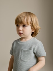 Minerals Textured Jersey Pocket T-Shirt and Shorts Set (3mths-7yrs) - Image 4 of 6