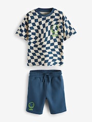 Blau - Set mit T-Shirt und Shorts aus 100 % Baumwolle (3M.–7J.) - Bild 4 von 6