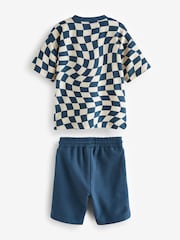 Blau - Set mit T-Shirt und Shorts aus 100 % Baumwolle (3M.–7J.) - Bild 5 von 6