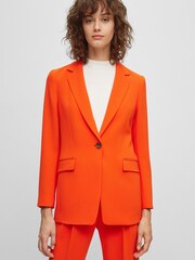 BOSS Orange Regular Fit Crease Resistant Japanese Crepe Blazer Jacket - Image 4 of 6