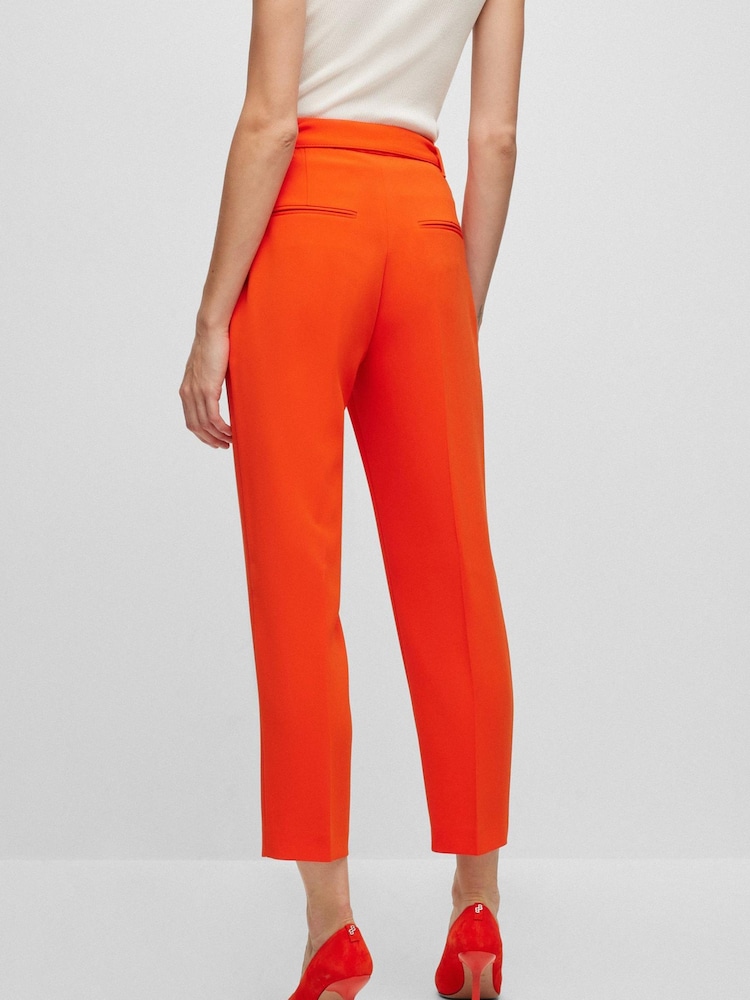 BOSS Orange Regular Fit Crease Resistant Japanese Crepe Cropped Trouser - Image 2 of 6