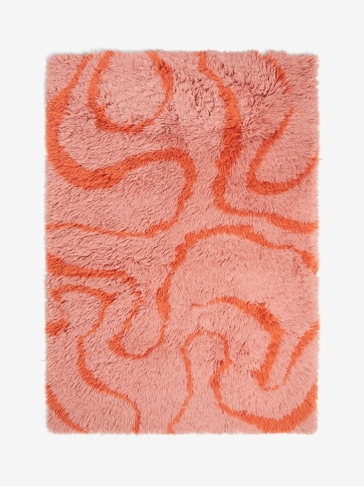 Rockett St George Pink Shaggy Berber Rug - Image 4 of 4